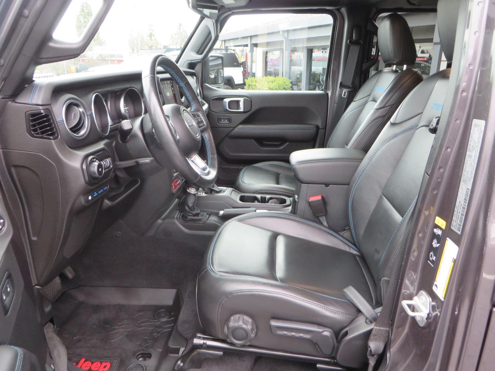 2021 CHARCOAL /BLACK Jeep Wrangler Unlimited Rubicon 4XE 4d SUV 4wd (1C4JJXR60MW) with an 2.0L L4 DOHC 16V TURBO engine, automatic transmission, located at 2630 Grass Valley Highway, Auburn, CA, 95603, (530) 508-5100, 38.937893, -121.095482 - 4XE Rubicon sitting on a Zone offroad suspension system, Fox shocks, 37" Toyo RT trail tires, 17" Method Race wheels, Teraflex Hd tire carrier, and Flat tow ready. - Photo #18